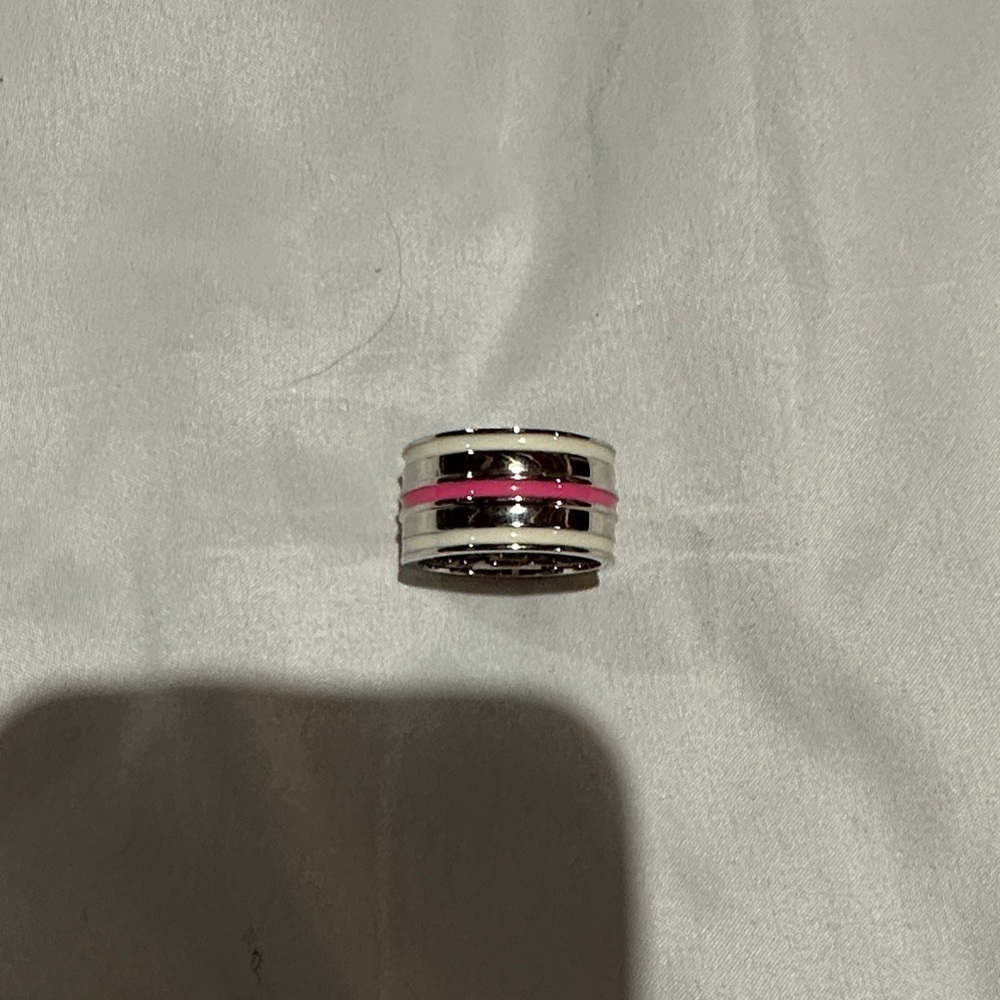 Lia Sophia Soze 11 Silver and Pink Band Ring